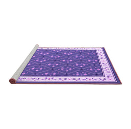 Sideview of Machine Washable Abstract Purple Contemporary Area Rugs, wshcon2395pur