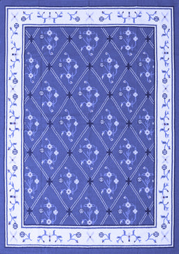 Abstract Blue Contemporary Rug, con2395blu