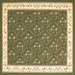 Square Abstract Brown Contemporary Rug, con2395brn