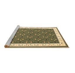 Sideview of Machine Washable Abstract Brown Contemporary Rug, wshcon2395brn