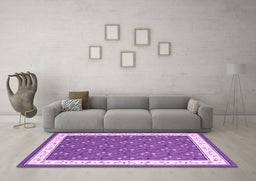 Machine Washable Abstract Pink Contemporary Rug in a Living Room, wshcon2395pnk