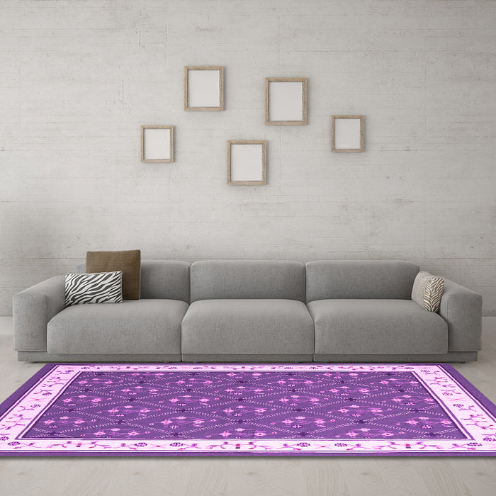 Machine Washable Abstract Pink Contemporary Rug in a Living Room, wshcon2395pnk