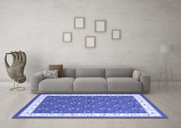 Machine Washable Abstract Blue Contemporary Rug in a Living Room, wshcon2395blu