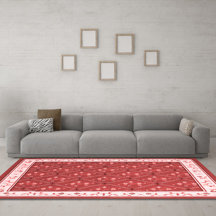 Contemporary Red Washable Rugs