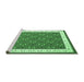 Sideview of Machine Washable Abstract Emerald Green Contemporary Area Rugs, wshcon2395emgrn