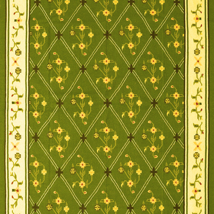 Abstract Yellow Contemporary Rug, con2395yw