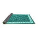 Sideview of Abstract Turquoise Contemporary Rug, con2395turq