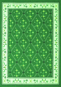 Abstract Green Contemporary Rug, con2395grn