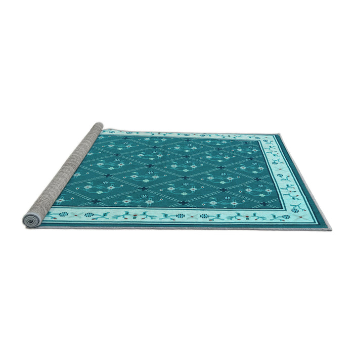 Sideview of Machine Washable Abstract Light Blue Contemporary Rug, wshcon2395lblu