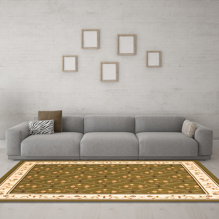 Machine Washable Abstract Orange Contemporary Area Rugs in a Living Room, wshcon2395org