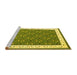 Sideview of Machine Washable Abstract Yellow Contemporary Rug, wshcon2395yw