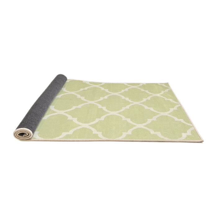 Thickness of Contemporary Khaki Gold Trellis Rug, con2396