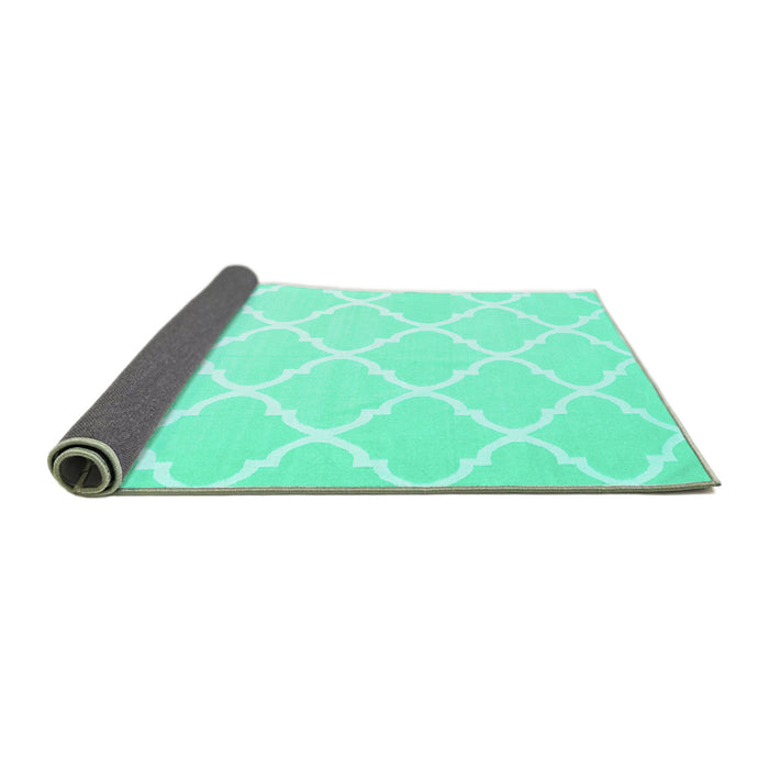 Sideview of Trellis Turquoise Modern Rug, con2396turq
