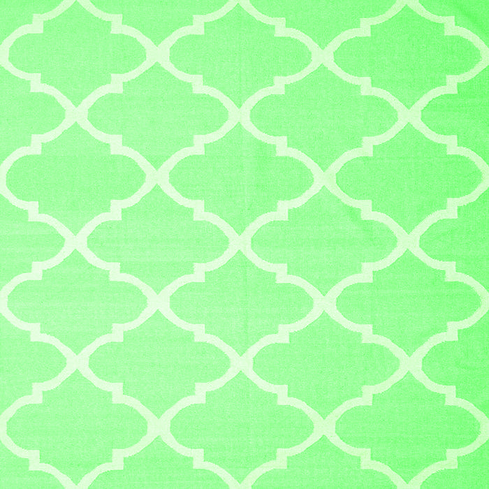 Round Machine Washable Trellis Green Modern Area Rugs, wshcon2396grn