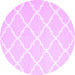 Round Trellis Purple Modern Rug, con2396pur