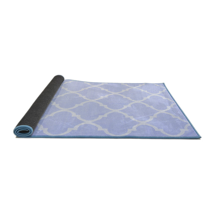 Sideview of Trellis Blue Modern Rug, con2396blu