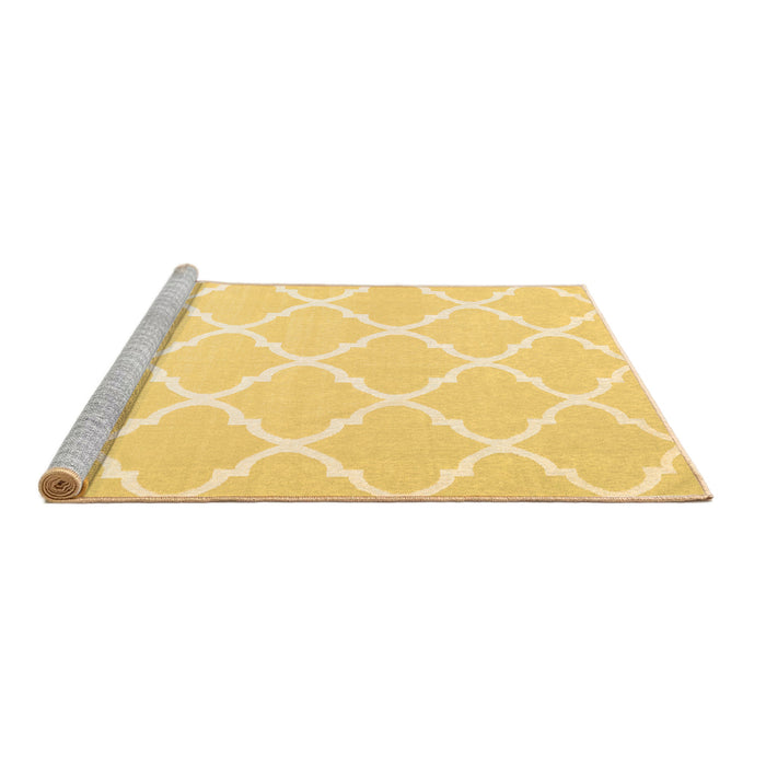 Sideview of Machine Washable Trellis Brown Modern Rug, wshcon2396brn