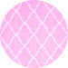 Round Trellis Pink Modern Rug, con2396pnk