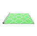 Sideview of Machine Washable Trellis Emerald Green Modern Area Rugs, wshcon2396emgrn