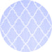 Round Trellis Blue Modern Rug, con2396blu