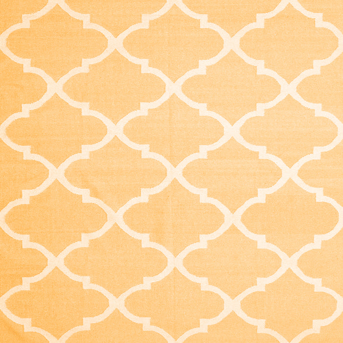 Round Machine Washable Trellis Orange Modern Area Rugs, wshcon2396org