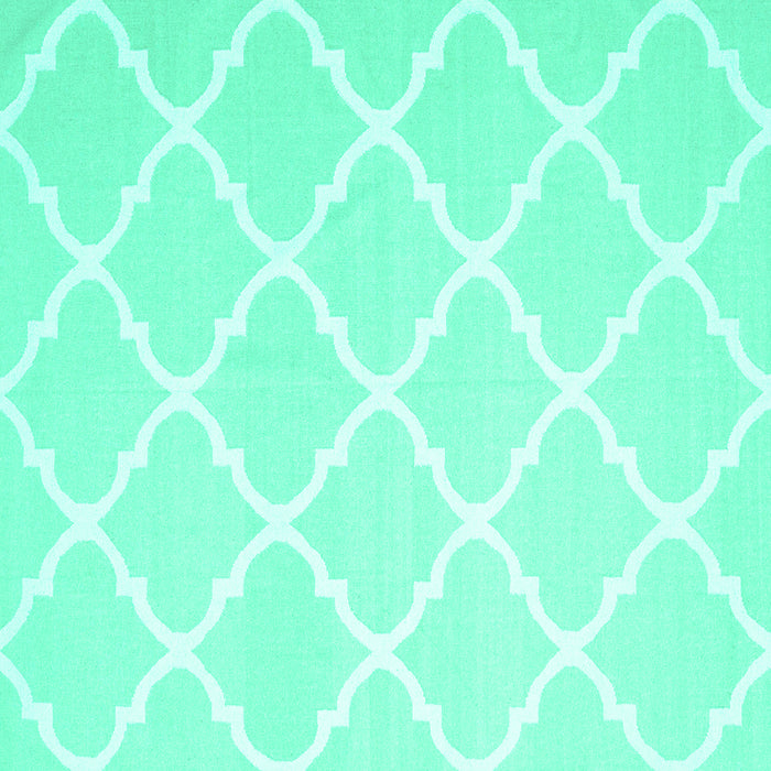 Square Machine Washable Trellis Turquoise Modern Area Rugs, wshcon2396turq