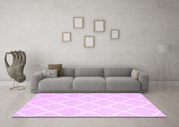 Machine Washable Trellis Purple Modern Area Rugs in a Living Room, wshcon2396pur