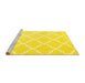 Sideview of Machine Washable Trellis Yellow Modern Rug, wshcon2396yw