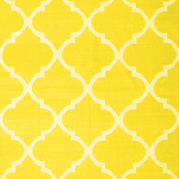 Machine Washable Trellis Yellow Modern Rug, wshcon2396yw
