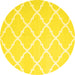 Round Trellis Yellow Modern Rug, con2396yw