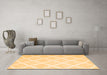 Machine Washable Trellis Orange Modern Area Rugs in a Living Room, wshcon2396org