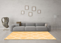 Machine Washable Trellis Orange Modern Rug, wshcon2396org