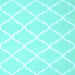 Square Machine Washable Trellis Light Blue Modern Rug, wshcon2396lblu