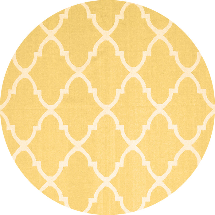 Round Machine Washable Trellis Brown Modern Rug, wshcon2396brn