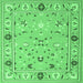 Square Abstract Emerald Green Contemporary Rug, con2397emgrn