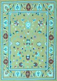 Abstract Light Blue Contemporary Rug, con2397lblu