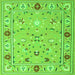 Serging Thickness of Abstract Green Contemporary Rug, con2397grn