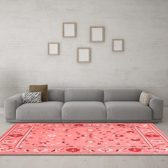 Contemporary Red Washable Rugs