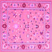 Square Abstract Pink Contemporary Rug, con2397pnk