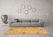 Machine Washable Abstract Brown Contemporary Rug in a Living Room,, wshcon2397brn