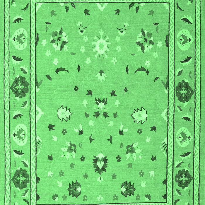 Machine Washable Abstract Emerald Green Contemporary Area Rugs, wshcon2397emgrn