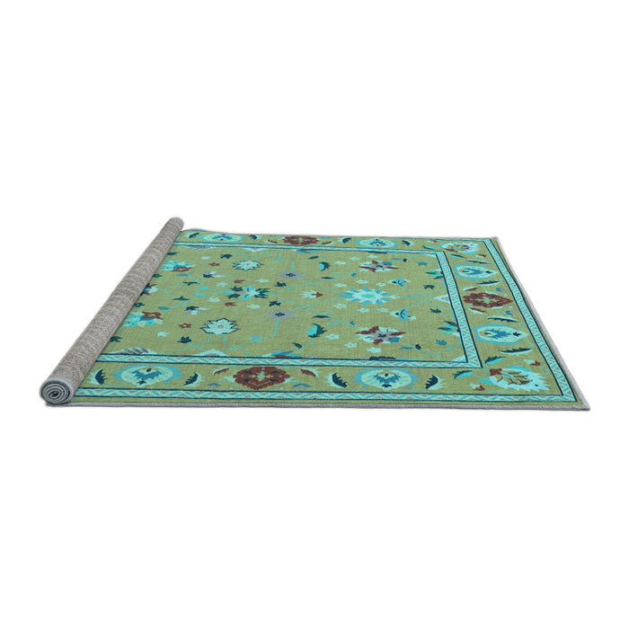 Sideview of Machine Washable Abstract Light Blue Contemporary Rug, wshcon2397lblu