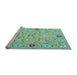 Sideview of Machine Washable Abstract Light Blue Contemporary Rug, wshcon2397lblu