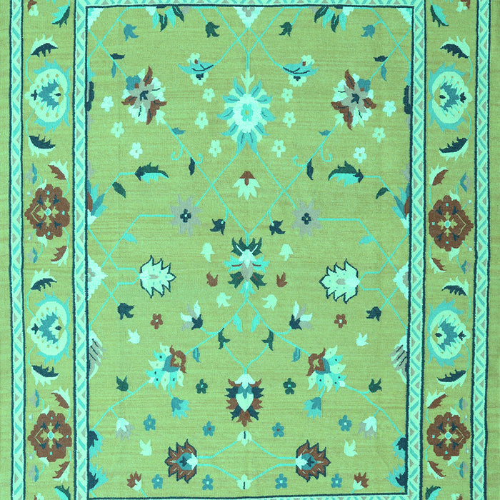 Machine Washable Abstract Turquoise Contemporary Area Rugs, wshcon2397turq