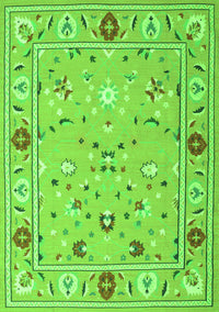 Abstract Green Contemporary Rug, con2397grn