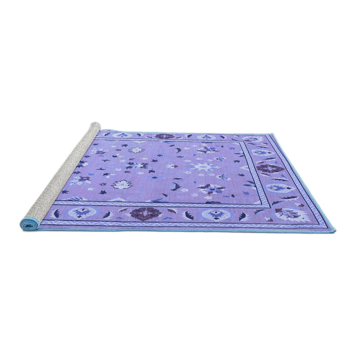 Sideview of Machine Washable Abstract Blue Contemporary Rug, wshcon2397blu