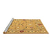 Sideview of Machine Washable Abstract Brown Contemporary Rug, wshcon2397brn