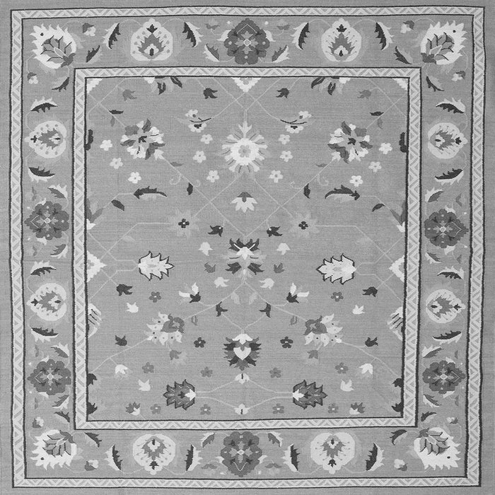 Round Machine Washable Abstract Gray Contemporary Rug, wshcon2397gry