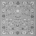 Round Machine Washable Abstract Gray Contemporary Rug, wshcon2397gry