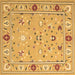 Square Abstract Brown Contemporary Rug, con2397brn